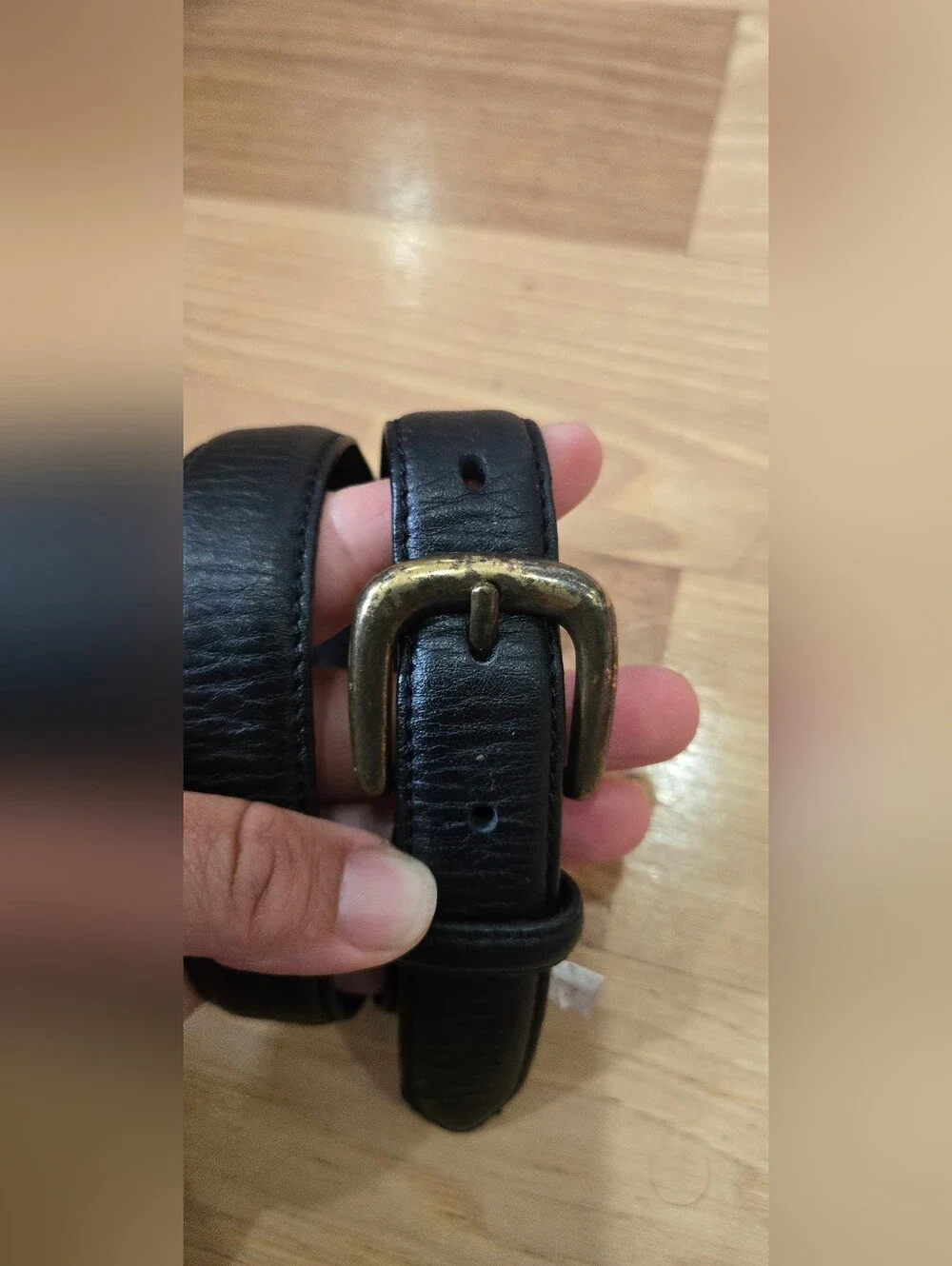Janie and Jack Black Leather Belt with Size 2T/3T